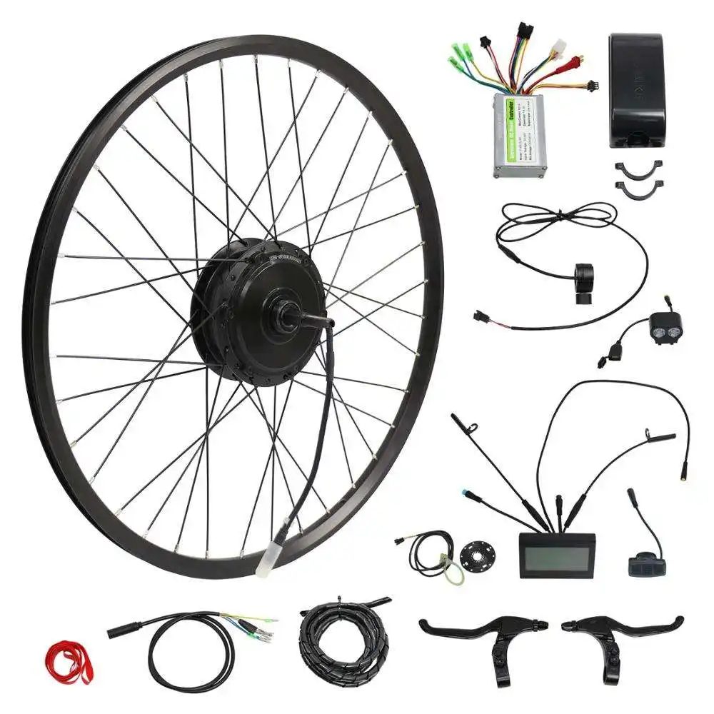 Kit di conversione bici elettrica 36V 48V 500W con Display a LED LCD Set di ruote motore mozzo ruota posteriore Kit di conversione E-Bike