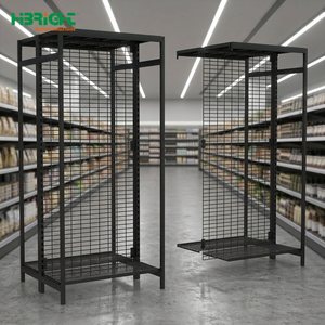 Guaranteed Heavy Duty Metal Gond <b>Black</b> Pharmacy Display Shelving Modern Durable Wire Mesh Supermarket <b>Shelves</b> - Product Image 1