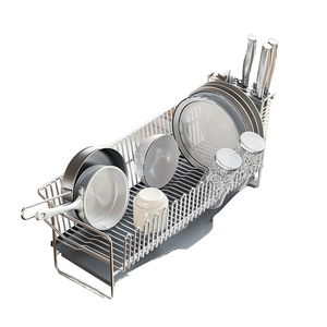 Égouttoir à vaisselle autoportant en acier inoxydable 304 antirouille, écologique et détachable, à poser sur l'évier, pour l'installation en cuisine (pour assiettes et bols) - Product Image 3