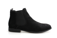 Bottes chelsea plates et à bout rond pour hommes, chaussures décontractées de haute qualité en microfibre, hautes, élastiques, à semelle plate