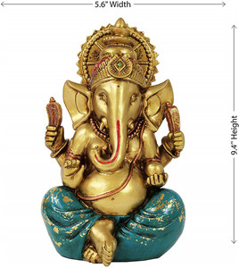 Polyresin/resina Ganesha Statua <span class=keywords><strong>di</strong></span> Elefante <span class=keywords><strong>Dio</strong></span> Indù <span class=keywords><strong>di</strong></span> Successo <span class=keywords><strong>di</strong></span> Grandi Dimensioni 9.5-inch-alto Resina Ganesh Idolo <span class=keywords><strong>Mano</strong></span>-Dipinto in Oro Indiano - Product Image 2