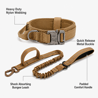 Ensemble collier et laisse tactique robuste pour chien avec amortisseur de chocs et boucle à dégagement rapide pour grands chiens – Vente en gros