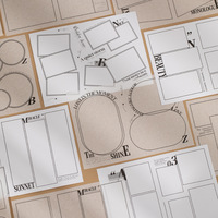 18 lembar per paket Latar Belakang Kolase Dekoratif Jurnal DIY dengan Motif Lintasan Geometris Dasar