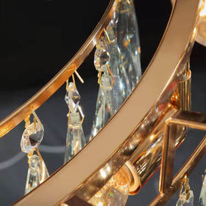 Candelabro de hoja de cristal redondo moderno europeo para iluminación de boda y Decoración Para sala de estar lámpara de tamaño medio - Product Image 4