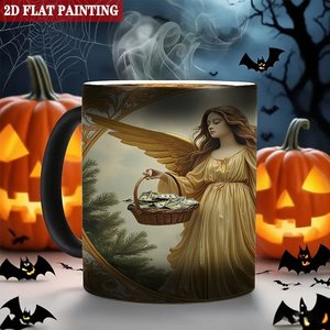 Taza Mágica Personalizada con Diseño de Pareja, Negra Esmerilada, 11 oz, Cerámica, Sensible al Calor - Product Image 6