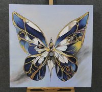 Vente en gros 100% peinture à l'huile à la main de haute qualité papillon peint à la main avec miroir mur Art toile Support Base pour la maison vente