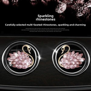 Wholesale Bling Crystal Swan <b>Car</b> Air Vent <b>Clip</b> Rhinestone <b>Car</b> Perfume Air Freshener Luxury <b>Car</b> Interior Decoration for Ladies - Product Image 6