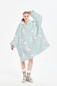 Sweat-shirt géant personnalisable à capuche, en flanelle, en molleton, grande taille, vêtement de maison, - Product Image 3