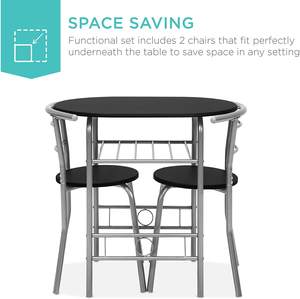 Заводской Лидер продаж, компактный обеденный стол с двумя стульями, небольшой кухонный обеденный набор для продажи - Product Image 3
