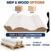 Moulures en MDF apprêtées sur mesure pour cadres de portes et fenêtres intérieures, garnitures décoratives, fabricant OEM ODM