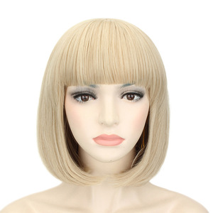 Nouvelle Arrivée <span class=keywords><strong>Perruque</strong></span> Courte Bob Femme Style Européen & Américain Raie au Milieu Cheveux Noirs Chinois Full Lace - Product Image 3
