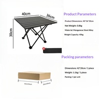 Table de camping pliable en alliage d'aluminium, légère, pour barbecues, loisirs et vente ambulante ; idéale pour les pique-niques.