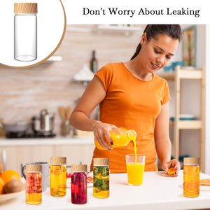 12 oz bocca larga succo latte bere bottiglie di vetro 350ml riutilizzabili ermetici spremitura a prova di perdite per la spremitura del latte acqua tè - Product Image 6