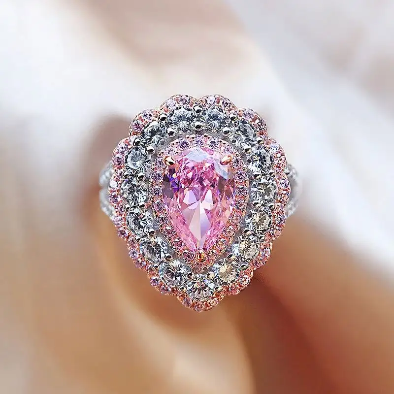 Anello di diamanti rosa gioielli fedi nuziali fantasia fidanzamento cuore costo mignolo anelli veri anello di pietra argyle in oro rosa