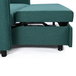 Stok Pengiriman Cepat Furnitur Sofa Modern Linen Kursi Sofa Hijau Sofa Tidur Lebar USB Kursi Sofa Set dengan Tempat Tidur Tarik
