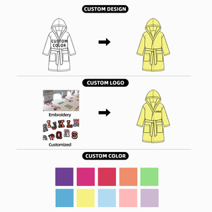 Accappatoio per Bambine con Tasche Coordinate, Abbigliamento da Spiaggia per Bambini, <span class=keywords><strong>Pigiama</strong></span> con <span class=keywords><strong>Cappuccio</strong></span>, Vestibilità Comoda - Product Image 4