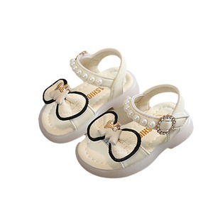 Sandales pour bébé fille de 0 à 3 ans, semelle souple, nœud, sandales princesse, pantoufles pour bébé fille - Product Image 1