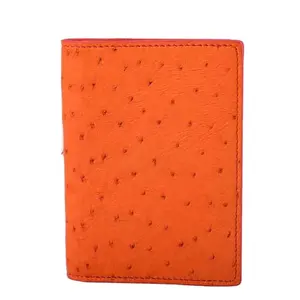 Mewah Ostrich Kulit Dompet Paspor Holder Wholesale Kulit Asli Kartu Dompet Merek Gaya