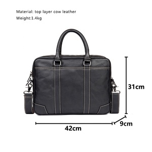Túi Tote Công Sở Màu Đen Chất Lượng Cao Cho Nam Cặp Tài Liệu Đọc Sách Bằng Da Bò Máy Tính Xách Tay Luật Sư Cặp Da Luật Sư 17Inch Cho Nam - Product Image 3