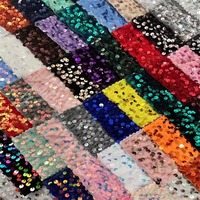 Haute qualité blanc Tulle velours tissu brillant réversible écailles de poisson broderie Sequin nouvelle conception garçons accessoires tissés