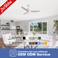 Ventilateur de plafond 1stshine moderne avec barre de suspension, pales réversibles, moteur silencieux ultra-quiet, 6 vitesses, contrôle via application mobile et lumière intégrée, compatible TUYA Wifi
