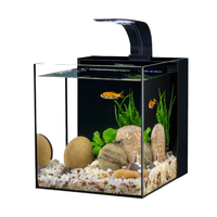 Aquarium miniature en verre ultra-blanc rectangulaire de 16 L, taille personnalisée, ensemble complet avec filtre pour salon, utilisation sur bureau, boîte