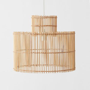 Lampe suspendue en rotin tissé à la main, style chinois moderne rétro minimaliste, ronde, E27 LED, pour chambre à coucher, boutique, maison d'hôtes, éclairage décoratif - Product Image 1