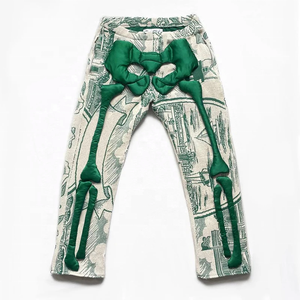 Vendita all'ingrosso su misura con lavaggio acido Vintage Sunfade impilato Flair pantaloni sportivi ricamati Patch pantaloni per gli uomini taglio <span class=keywords><strong>Jogger</strong></span> e cucire <span class=keywords><strong>Jeans</strong></span> - Product Image 1