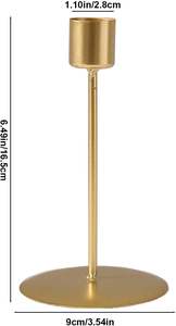Candelabros de Metal Estilo Nórdico Vintage, Candelabros de Latón Antiguo de Alta Calidad con Tallo Largo y Cónico, Candelabros de Lujo para Mesa - Product Image 3