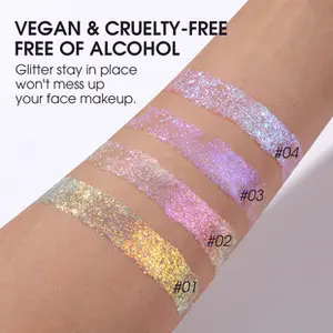 Pronto per la spedizione di 4 colori abbagliante Gel Glitter Multi uso per il viso corpo capelli festa trucco di lunga durata luccichio per il corpo Gel evidenziatore