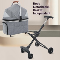 Poussette pour animaux de compagnie avec fenêtre en maille respirante, pour les promenades quotidiennes en plein air, le camping et les voyages