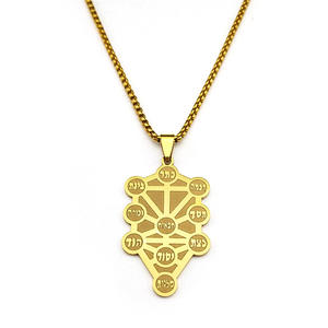 Nouveau Kabbale Arbre de Vie Moyen-Orient Israël Juif Hébreu Collier En Acier Inoxydable - Product Image 2
