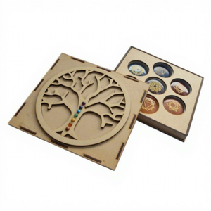 Caja de Gemas con Árbol de la Vida Grabado en 7 Chakras, Estilo Ágata Tallada, Inspirada en el Amor, Técnica de Imitación Antigua, India - Product Image 1