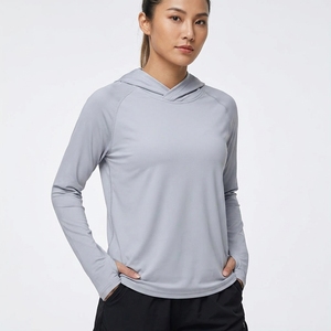 Chemise <span class=keywords><strong>de</strong></span> sport à capuche pour <span class=keywords><strong>homme</strong></span> UPF 50+, séchage rapide, manches longues, protection solaire pour la pêche, la randonnée, la course à pied - Product Image 3