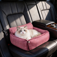 Coussin pour chat en peluche lavable à motif chevron en chenille, orthopédique, antidérapant, pour l'intérieur de la voiture, multifonctionnel, nid pour animaux de compagnie, maison pour animaux de compagnie chaude pour l'hiver