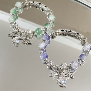 Pulseira de Cristal Fantasia com Charme de Estrela da Lua, Pérola e Contas de Vidro Coloridas para Meninas, Mulheres e Estudantes, Presente de Amizade - Product Image 4