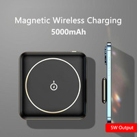 Nouvelle Offre 2025 : Mini Batterie Externe Magnétique 5000 mAh Type C à Charge Rapide Sans Fil pour Téléphones Samsung et Xiaomi, Matériau PVC Durable