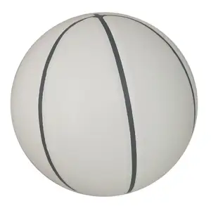 ลูกบาสเก็ตบอลสีขาวล้วน TPU ขนาด7เม็ดสีดำดีไซน์ใหม่