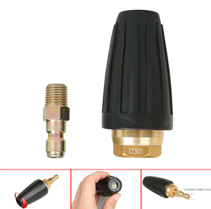 Buse rotative turbo haute pression 3000 PSI, raccord rapide 1/4 pouce, en laiton, pour le nettoyage des surfaces de voies d'accès de voitures - Product Image 4