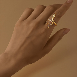 S925 Sterling <b>Silver</b> Personality Creative Snake-shaped Adjustable Open <b>Ring</b> for Women <b>Men</b> - Product Image 4