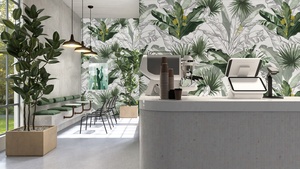 Newest Design Tropical <strong>Green</strong> Leaves Papier Peint Mural Decorative Wall Restaurant Coffee Shop <strong>Background</strong> 3d <strong>Wallpaper</strong> Wall Mural - Product Image 5