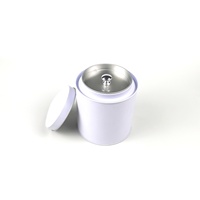 Boîte en métal ronde blanche personnalisée avec logo imprimé, de haute qualité, hermétique, pour le stockage des aliments, tels que les bonbons, le chocolat, le sucre et les grains de café