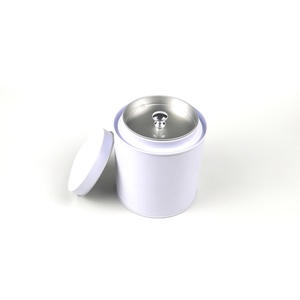 Custom White Round Metal <b>Tin</b> Box High Quality Airtight Food Storage for Candy <b>Chocolate</b> Sugar & Coffee Beans - Product Image 1