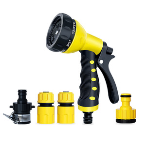 Pistolet à eau haute pression 8 fonctions pour lavage de voiture avec robinet à connexion rapide et buses pour le nettoyage et l'arrosage - Product Image 4
