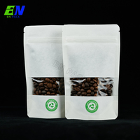 Sac en papier kraft biodégradable de qualité alimentaire avec fermeture éclair pour le stockage en vrac de grains de café, de noix, de thé et d'aliments divers