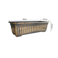 RTI Pot de fleur en plastique rectangulaire multifonctionnel dédié au balcon avec plateau pot de fleur en plastique économique