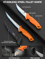 Ensemble d'outils de pêche en eau salée professionnels en acier inoxydable imperméable de 10 pièces, couteau de pêche, pinces, ciseaux, dégorgeoir