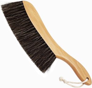 Brosse à poils de cheval à manche en bois, balai à poussière pour le nettoyage de la maison, dépoussiéreur pour comptoir, meubles, banc, cheminée, nettoyage - Product Image 1