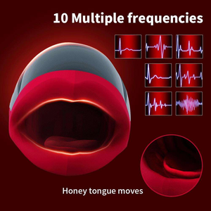 Produits pour adultes : Masturbateur masculin Airplane Cup Lèvres Rouges Sexy, avec vibration, succion, voix réelle, chauffant et étanche. Jouets sexuels en promotion. - Product Image 3