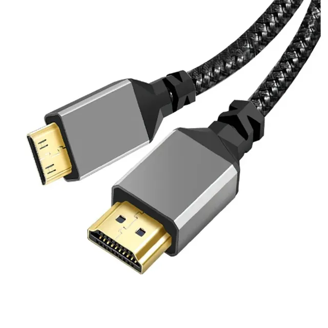 30cm Nylon 4K 60HZ for Mini/Micro Extension Cable for Monitor TV Box HDMI 2.0 High-definition Cable